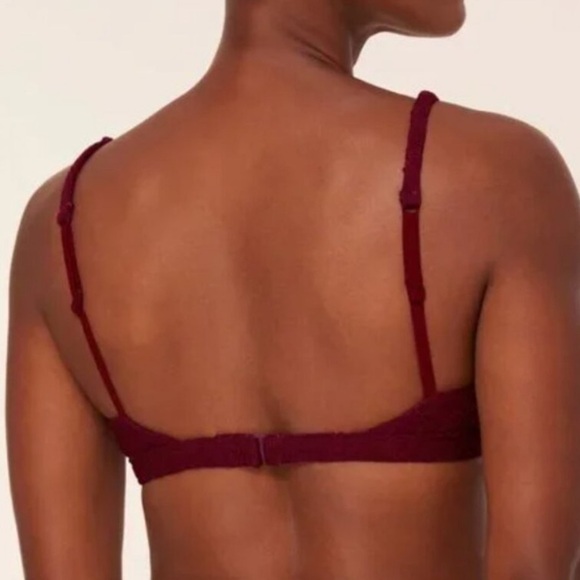 Andie Bikini Set Crete Top Super High Waisted Bottoms Syrah Red Lace size Small - Picture 10 of 10